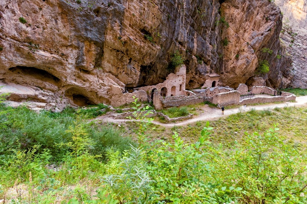   Remains of the old Benedictine abbey in the Gorges of Fara San Martino, Majella National Park, Italy