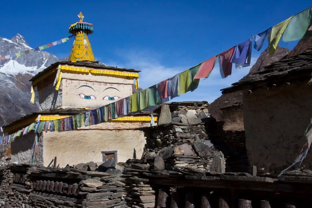 Gompa on the way to Manaslu Trek, Manaslu Conservation Area