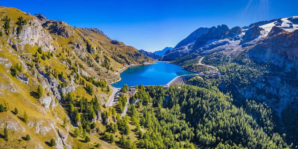 Fedaia Lake, Alta Via 2 Hiking Trail, Marmolada