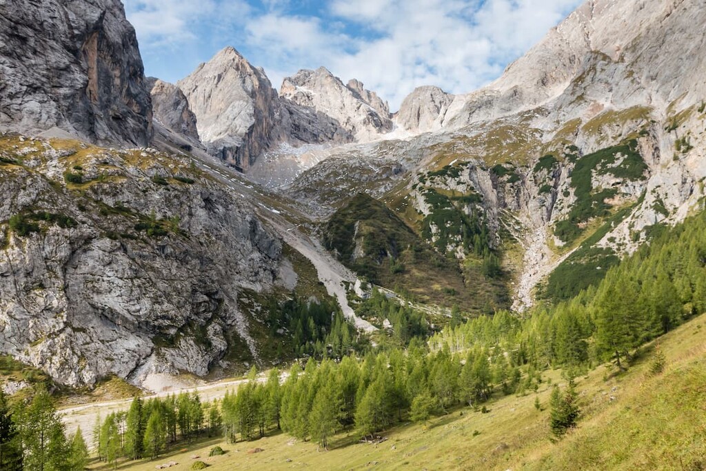 Granite peaks above the Ombretta Valley, Marmolada