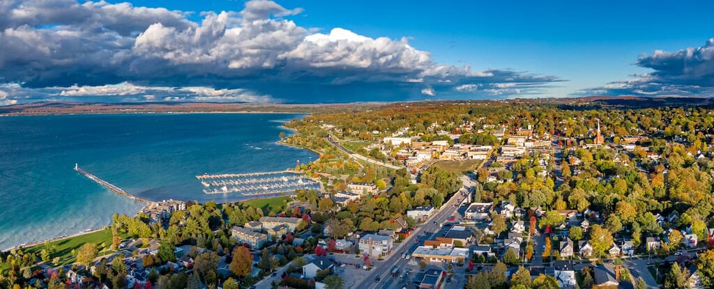 Aerial view of Petoskey, Northern Michigan
