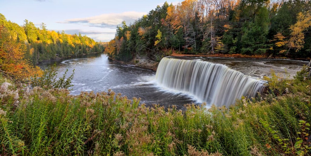Tahquamenon Falls and Tahquamenon River during Autumn, Upper Peninsula, Michigan