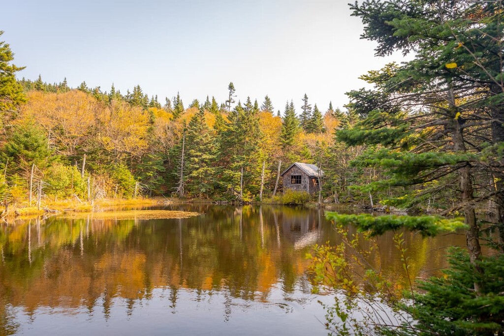 A cabin and small pond, Mount Greylock State Reservation, Massachusetts