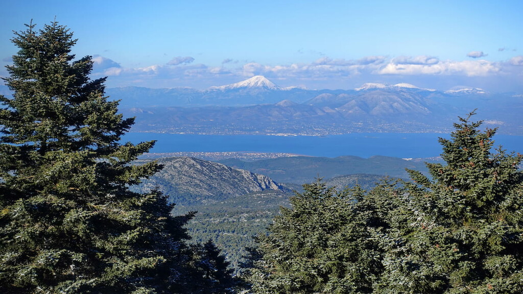 Evian gulf from top of Parnitha mountain, Greece