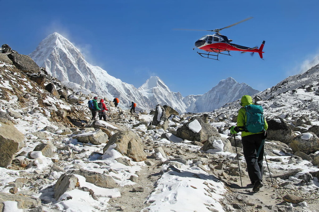 Lingtren, Pumori and Humbutse mountains, Nepal