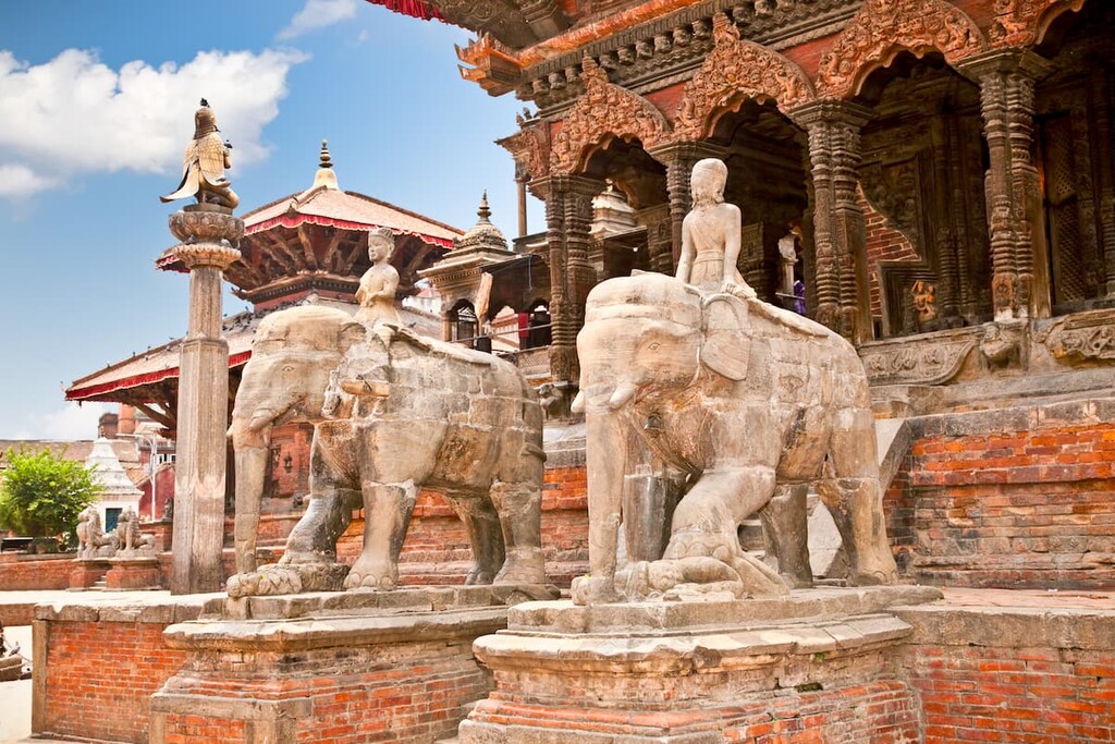Temples at Durbar Sqaure in Patan, Lalitpur city, Nepal