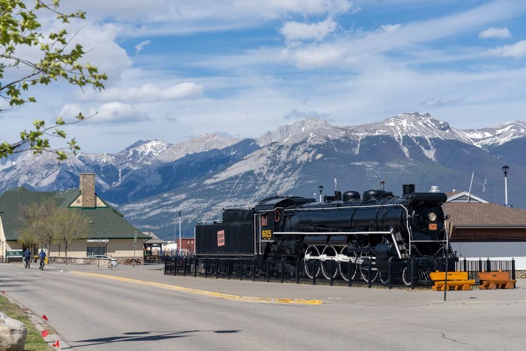 Jasper train station, Nikanassin Range, Canada