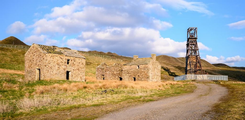 Derelict Lead Mine, the remains of Grove Rake mine, near Rookhope in Weardale, North Pennines Area, England