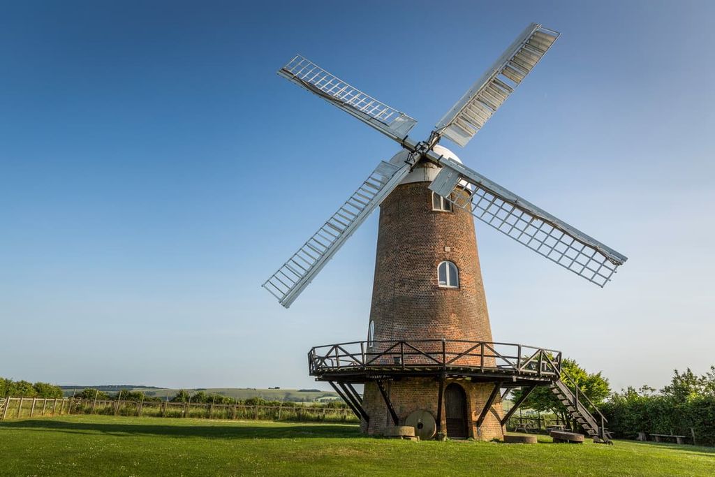 five-floor brick tower mill , North Wessex Downs Area of Outstanding Natural Beauty, England
