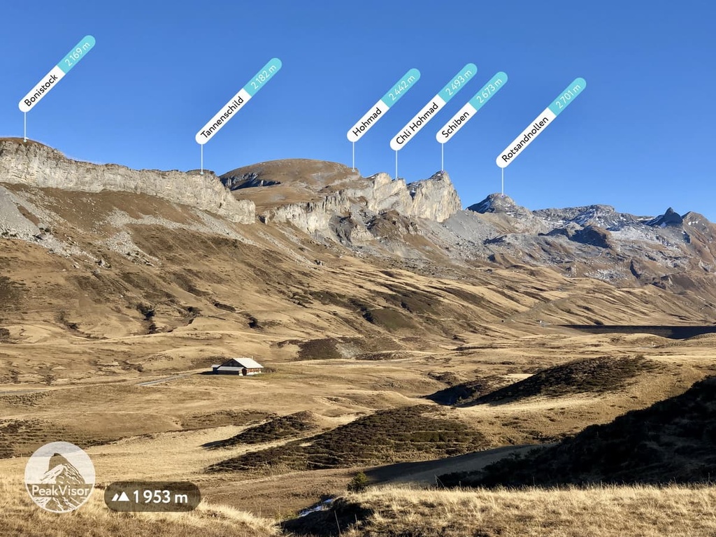 PeakVisor photo Hohmad, Canton Obwalden, central Switzerland