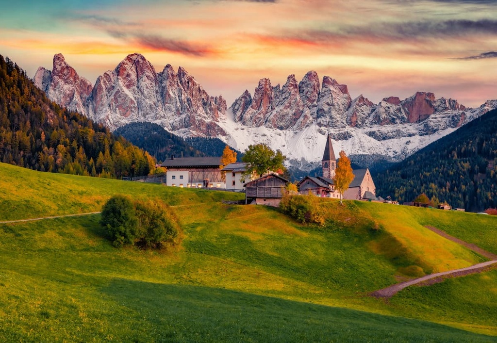 Santa Maddalena village , Odle Group, Dolomites, Italy