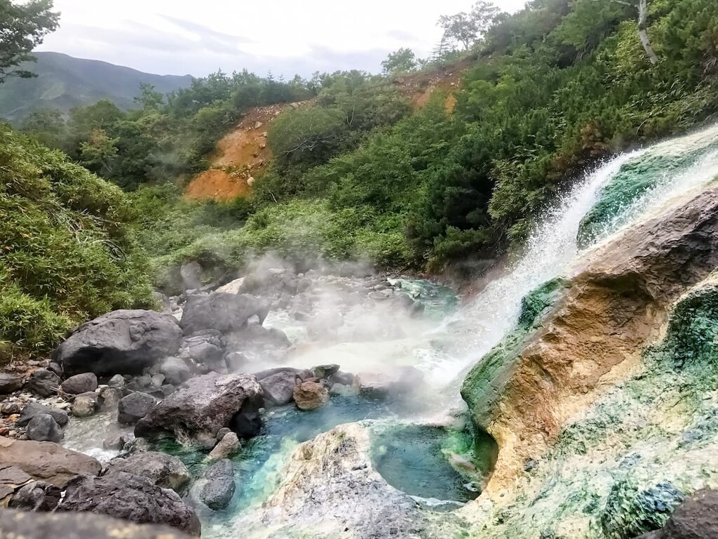Waterfall. Iturup island. Ostrovnoy zakaznik, Russia