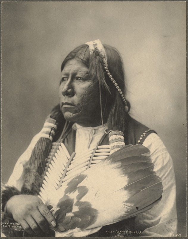 Chief Grant Richards of the Tonkawa tribe, photographed in 1898 in Omaha, Nebraska