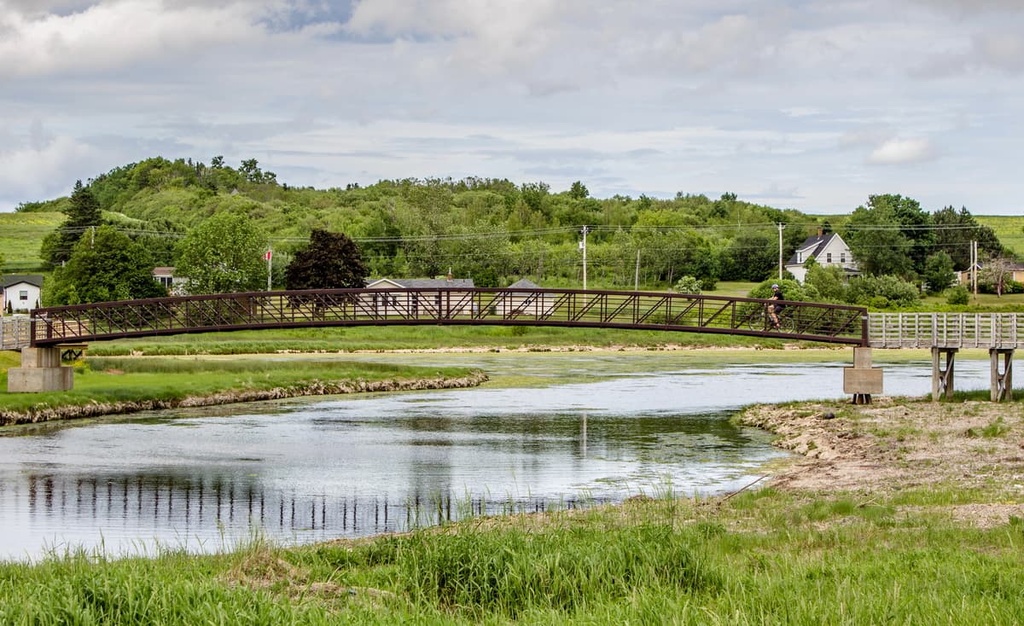 A pedestrian bridge along the Confederation Trail, Prince Edward Island, Canada