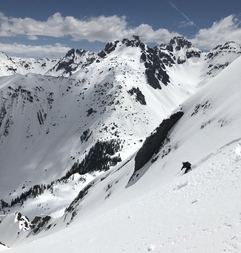 Trout to Ophir. Photo: Andrew Orowitz. Skiing a San Juan Classic: Wilson Peak (The Coors Face), Northeast Couloir 