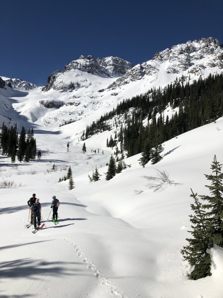 Brainstorming the next adventure. Photo: Andy Orowitz. Skiing a San Juan Classic: Wilson Peak (The Coors Face), Northeast Couloir 