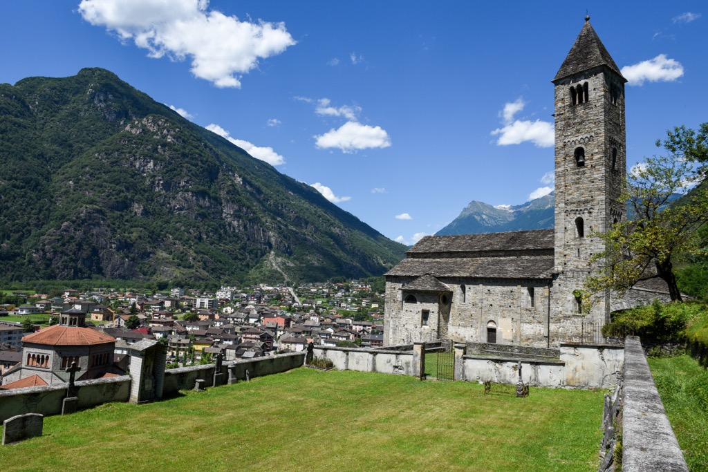 The Chiesa Ss. Pietro e Paolo in Biasca. Adula Alps