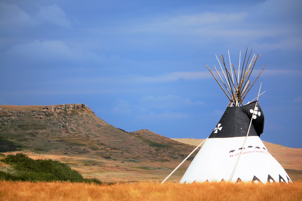 Tipi at Head Smashed In Buffalo Jump Alberta, Alberta, Canada