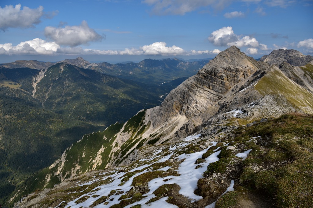 Geierkopfe triple-summited mountain massif, Ammergau Alps