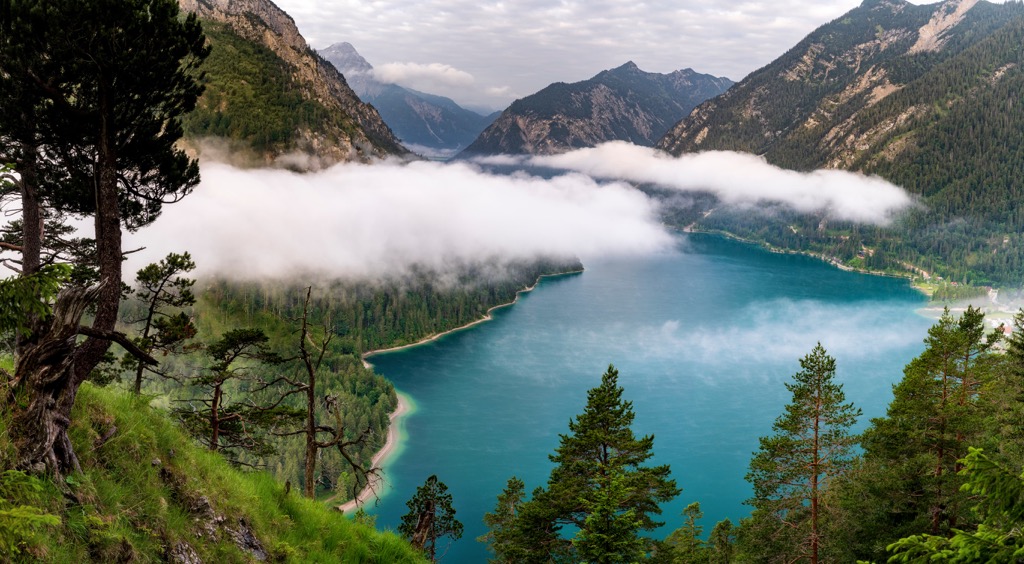Lake Plansee in Austria Tirol , Ammergau Alps