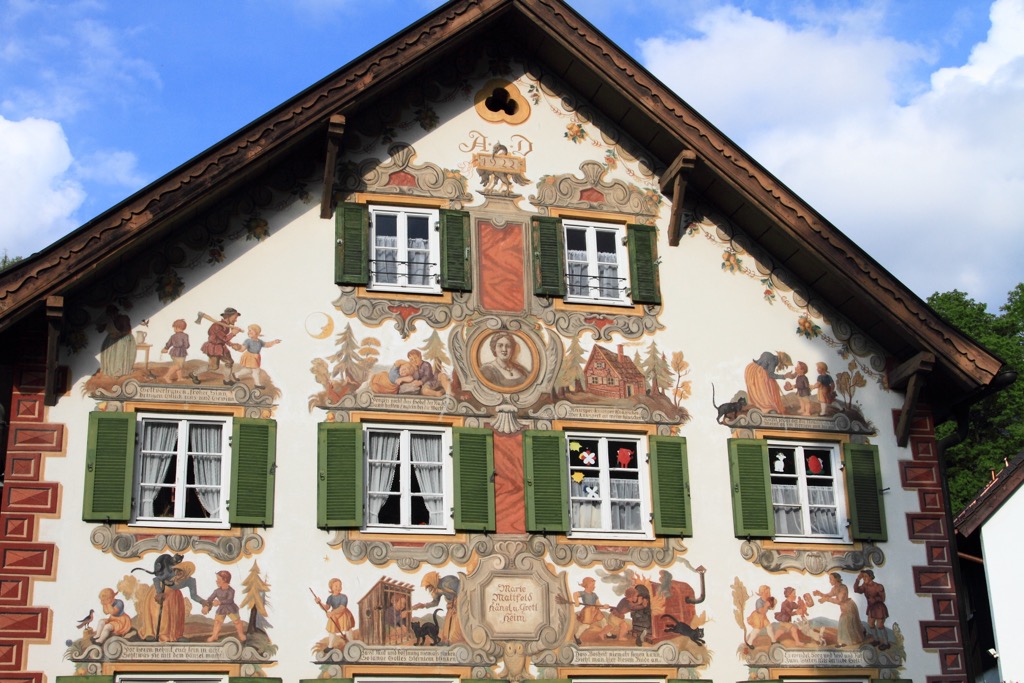 An example of the frescoes of Oberammergau, Bavaria. Ammergauer Alpen
