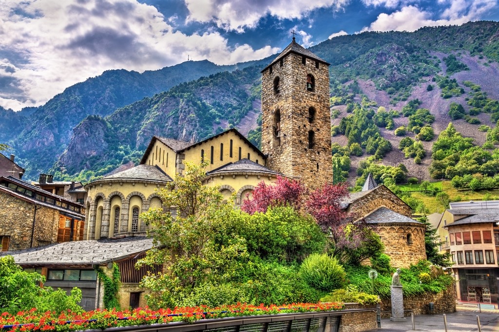 St. Esteve Church, Andorra aerial