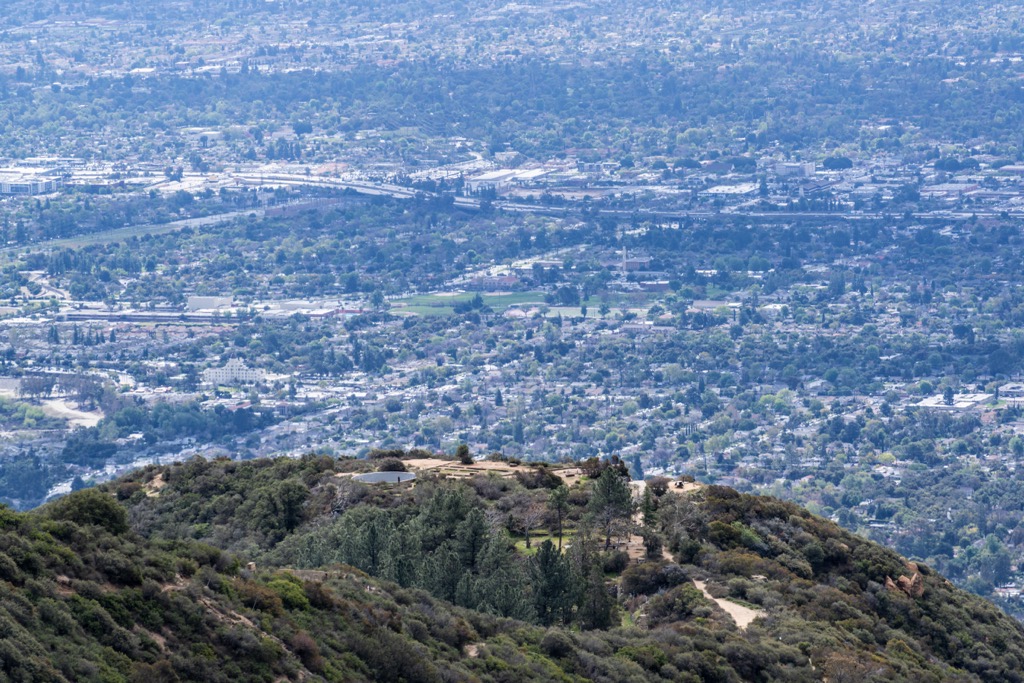 View of Los Angeles from the summit of Echo Mountain. Angeles National Forest
