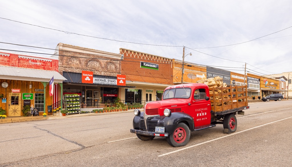 “Main Street America,” San Augustine, Texas. Angelina National Forest