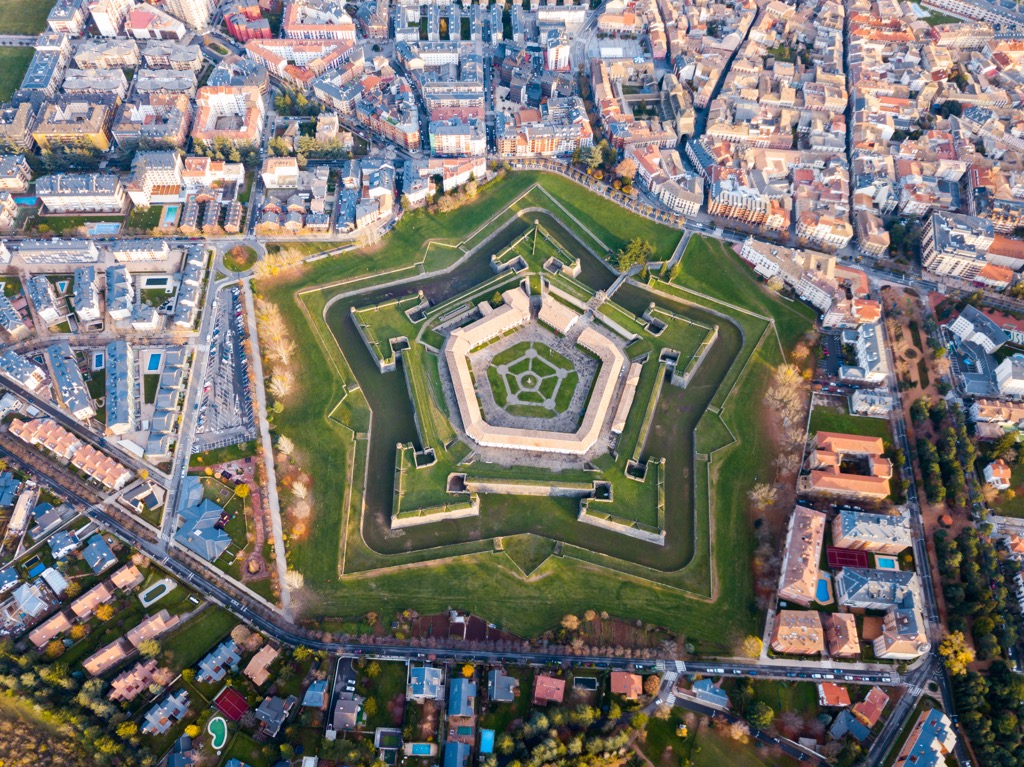 Aerial view of the citadel Jaca. Aragon