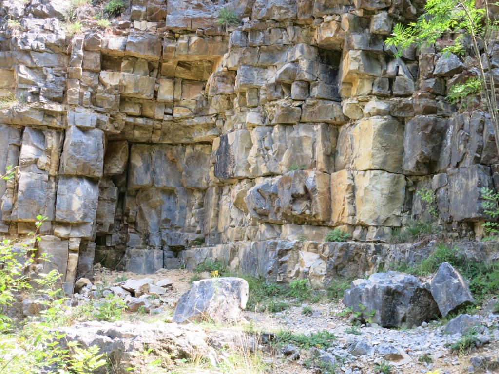 Limestone in the Jura. Argovia Jurapark