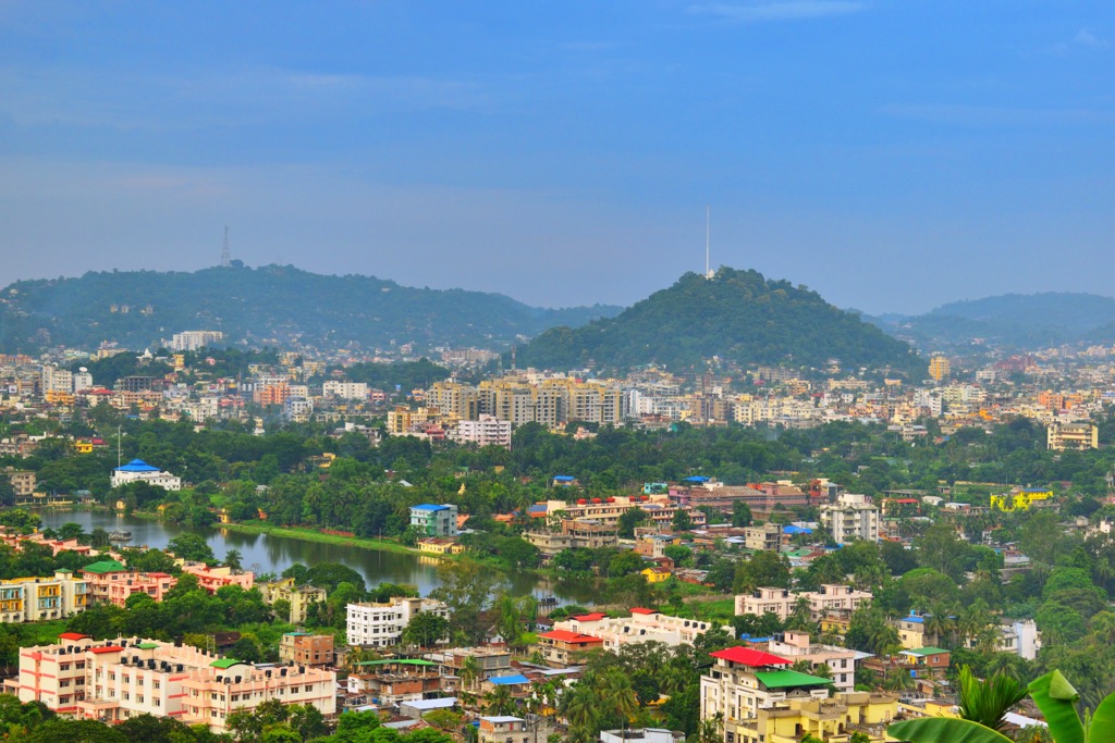 Guwahati, the capital of Assam. Assam Mountains