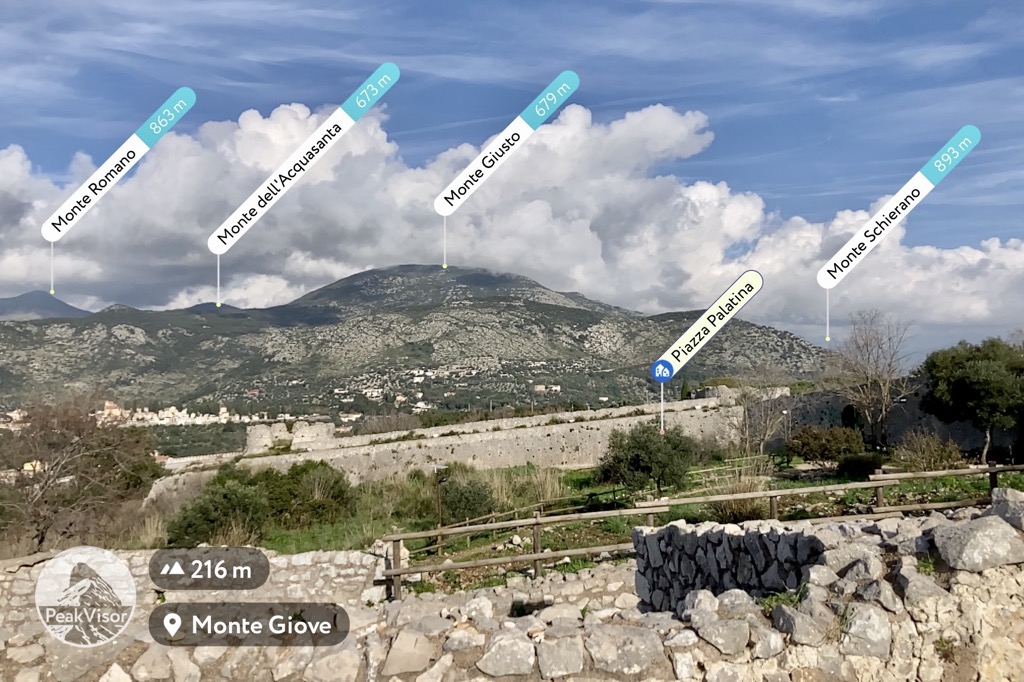 Ausoni Mountains and the ruins of Monumento Naturale Tempio di Giove Anxur, Monumento Naturale Tempio di Giove Anxur, Temple of Jupiter Anxur Natural Monument, Italy
