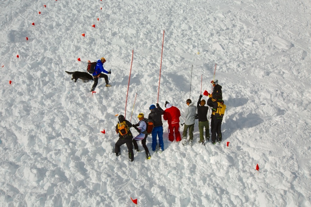 An avalanche rescue operation at the Chamrousse Ski Area in France. Avalanche Safety