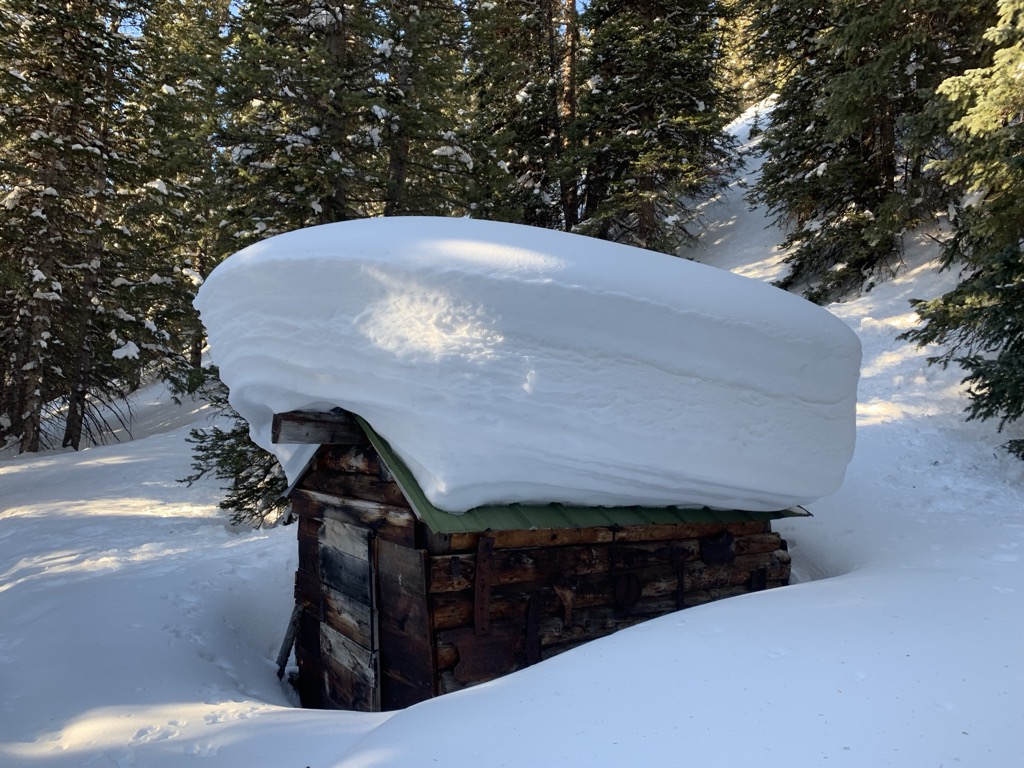 A buried mining shack in the San Juans. Photo: Sergei Poljak. Backcountry Telluride