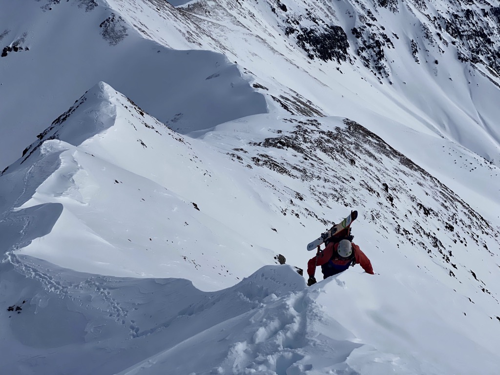 Climbing the ridge between Telluride and Ophir. Photo: Paul Russell. Backcountry Telluride