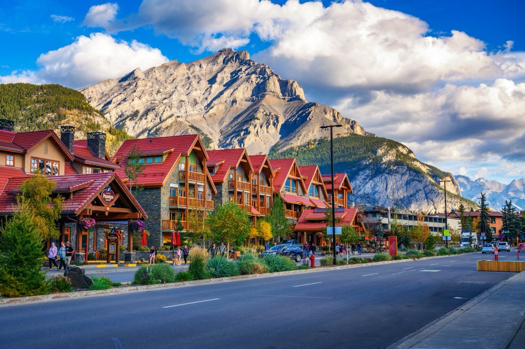 Banff, Alberta, Canada, is a classic mountain town with several ski resorts, national park access, and a film festival. Banff Sunshine Ski Resort