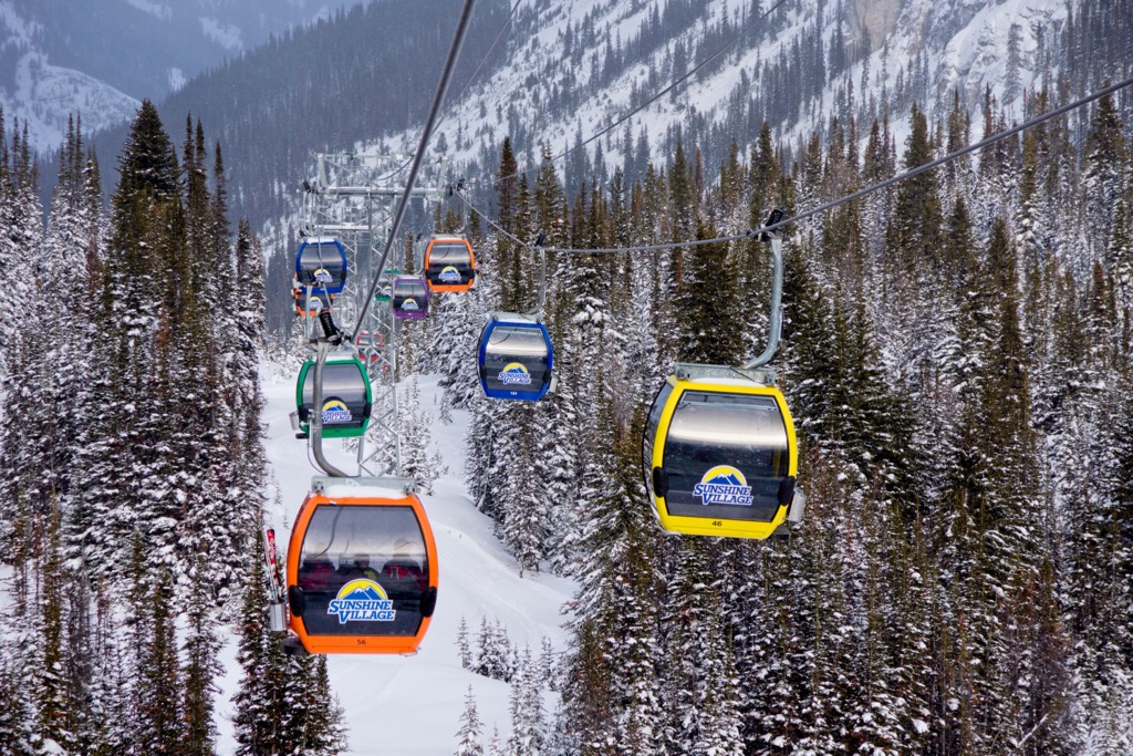 The Sunshine Village Gondola. Banff Sunshine Ski Resort