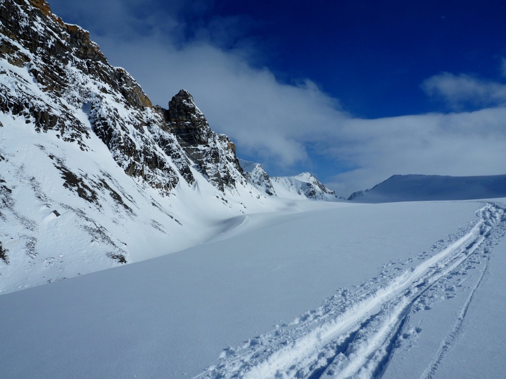 The Wapta Traverse crosses the Wapta Icefield. Banff Sunshine Ski Resort