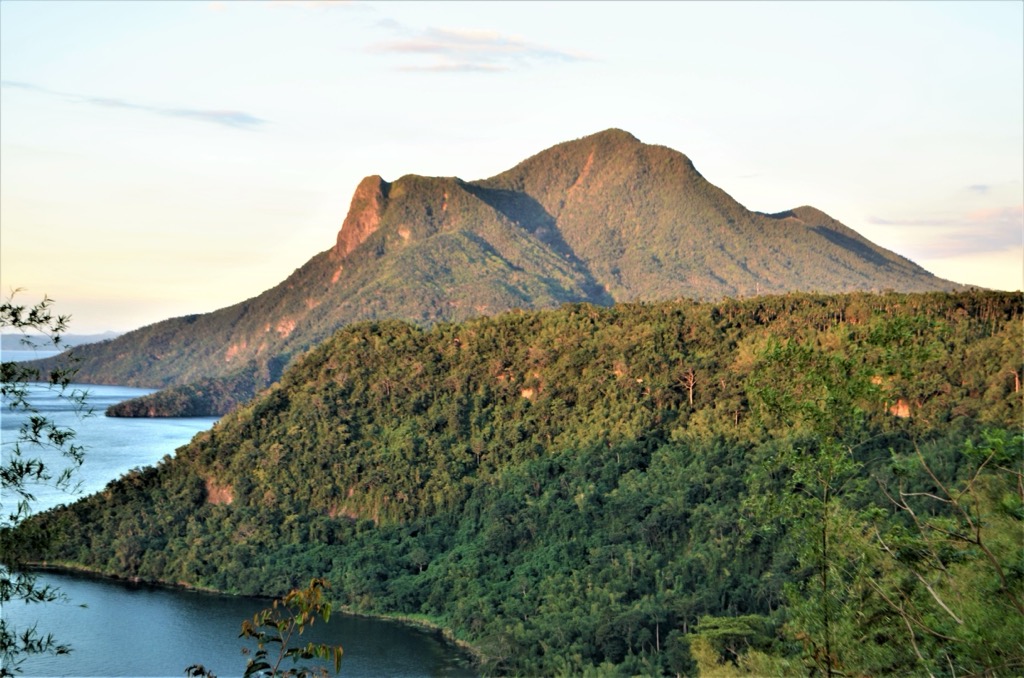 Mount Maculot showing off in Alpenglow. Batangas Mountains