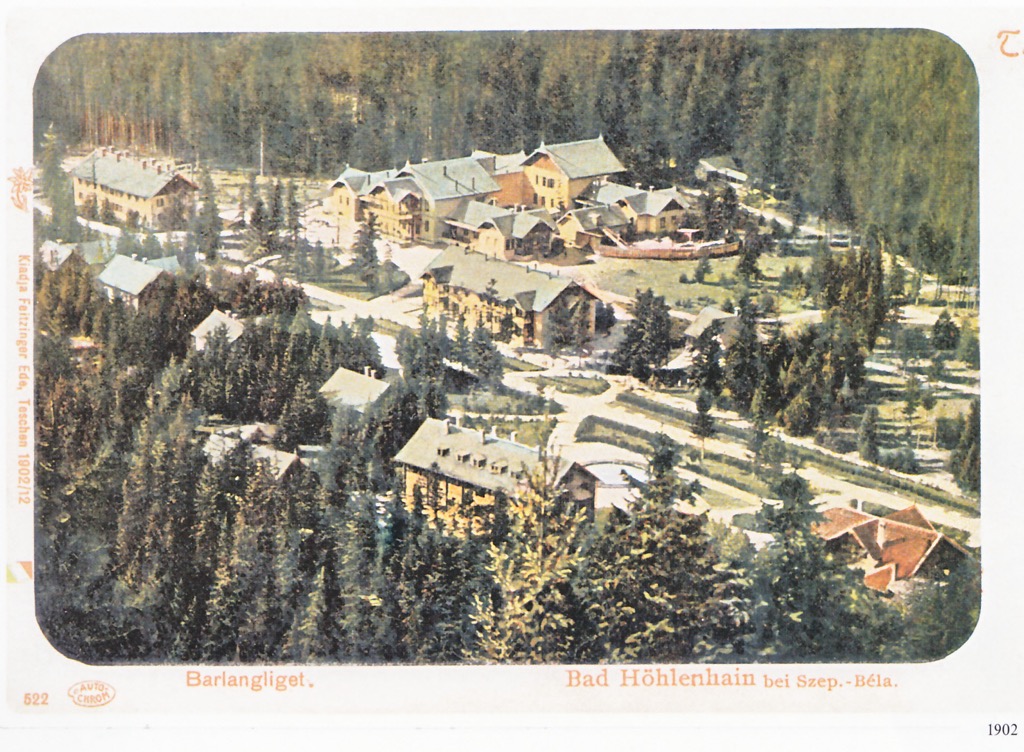 A historic postcard depicting Tatranská Kotlina, circa the early 20th century. Belianske Tatry