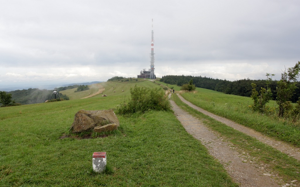 The observation center and communications tower atop Veľká Javorina. Biele Karpaty