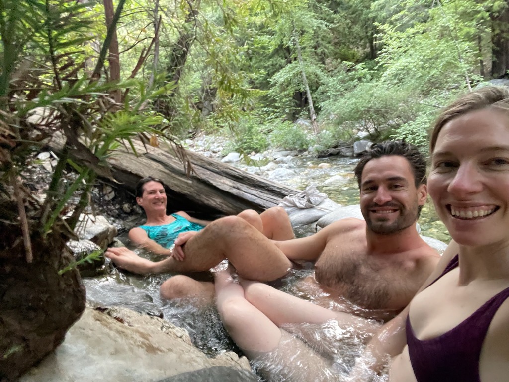 Some hot spring moments before getting driven out by flies. Photo: Anna Lochhead. Big Sur Sykes Hot Springs
