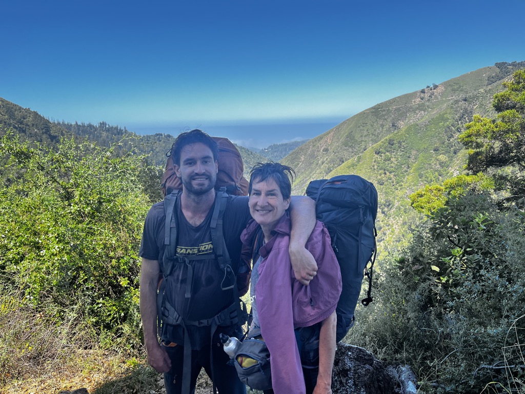Mom’s first backpacking adventure! Photo: Anna Lochhead. Big Sur Sykes Hot Springs