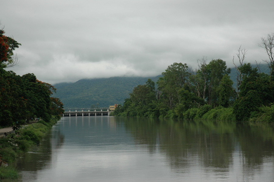 A dam on the Gandak River in Valmikinagar. Bihar