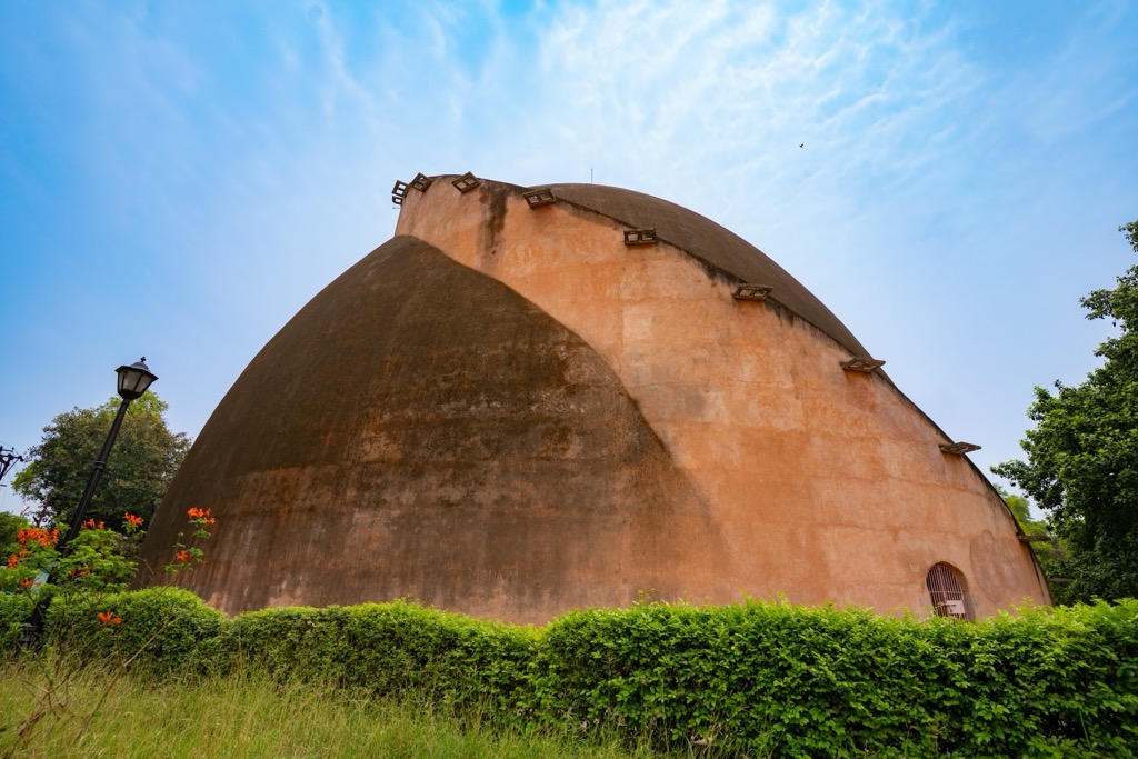 The Golghar granary dome. The workers used the wrap-around stairs to deposit grain through the top. Bihar