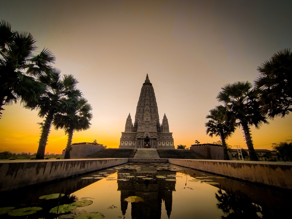 The Mahabodhi Temple at Bodh Gaya. Bihar