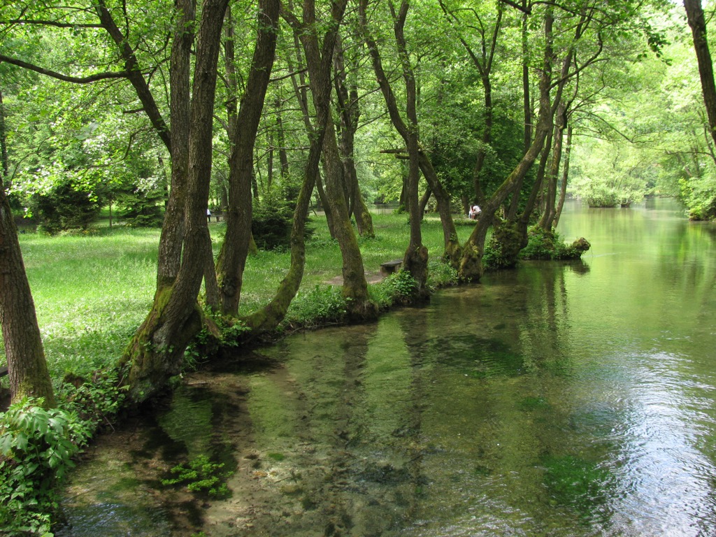 The crystal clear spring water of Vrelo Bosne. Bosnia Spring