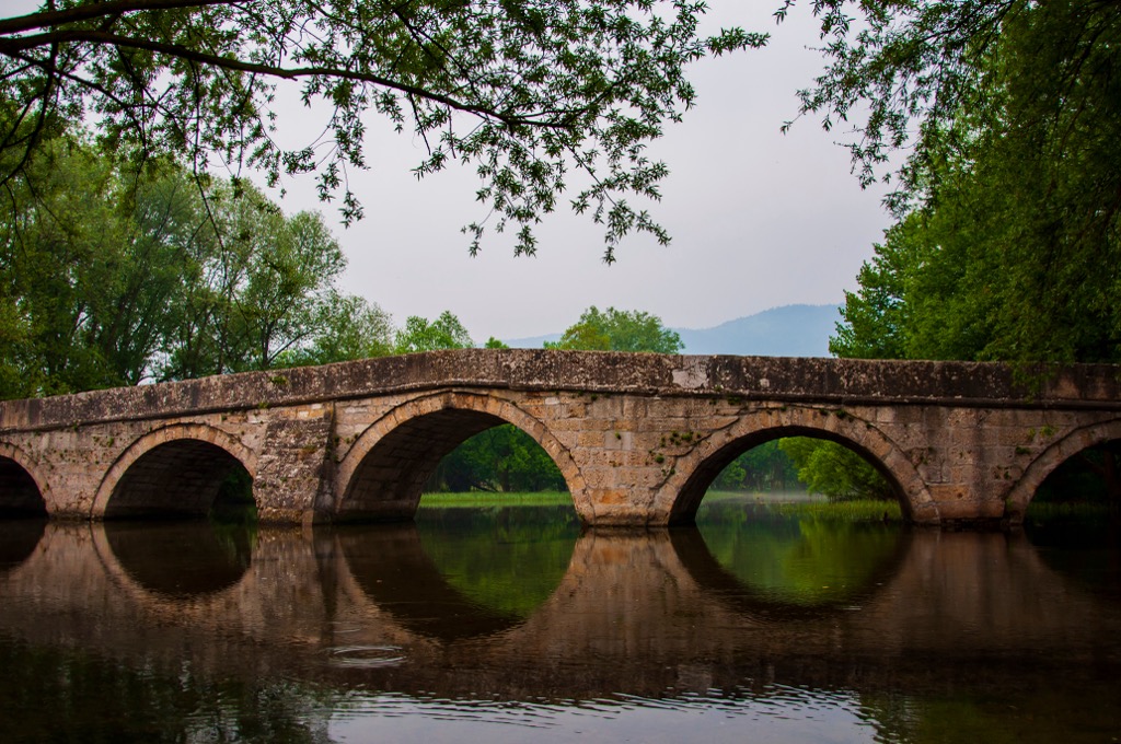 The Roman Bridge on the Bosna River. Bosnia Spring