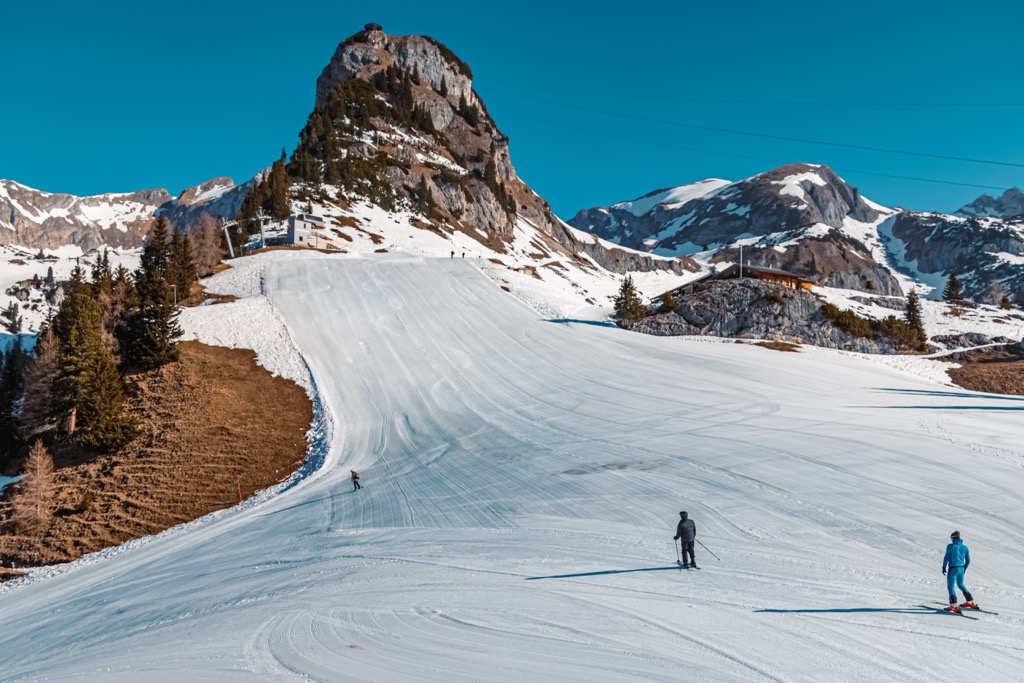 The Rofan Skiing Area - Achensee below Gschöllkopf (2,039 m / 6,690 ft). Brandenberg Alps