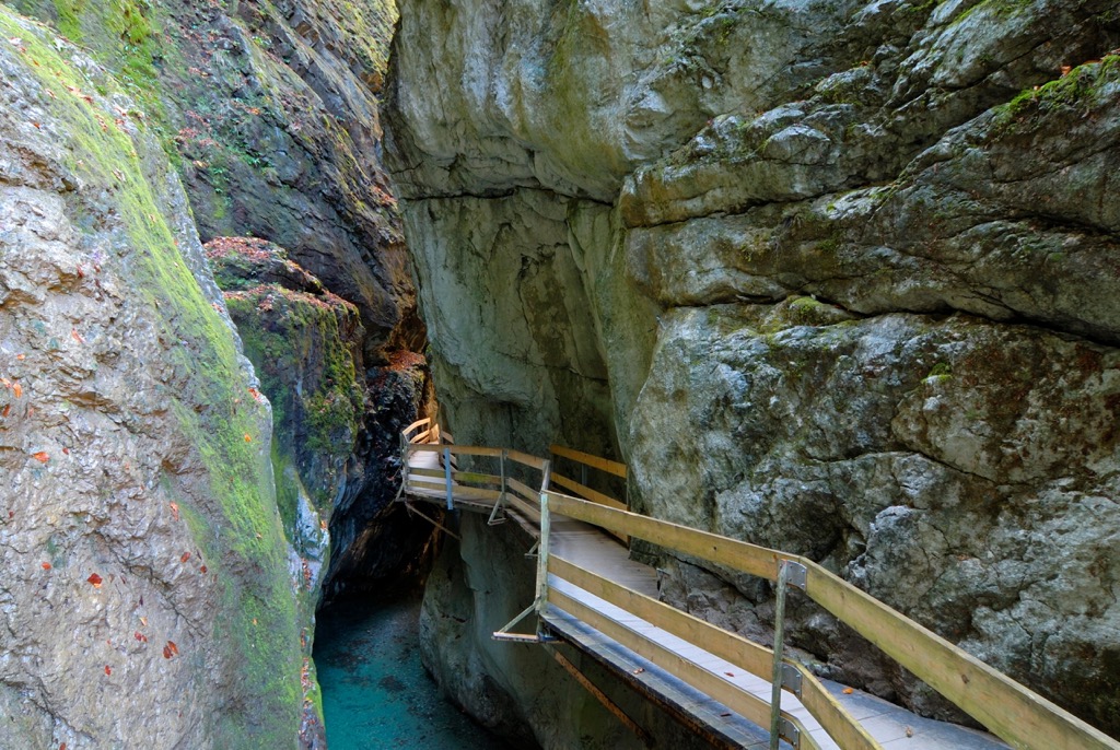 The Alploch Gorge is among the largest gorges in Central Europe. Bregenz Forest Mountains